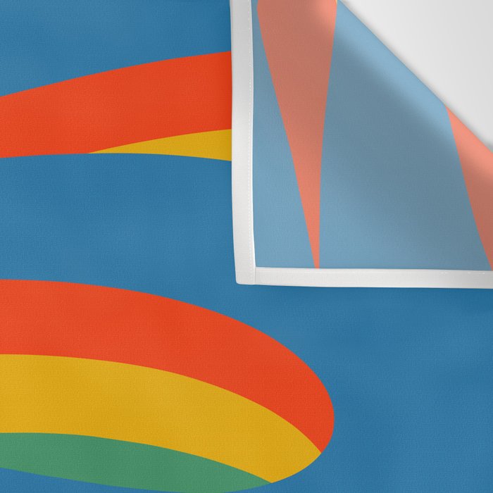 Pop Swirl Wavy Abstract Line Pattern Colorful Bright Blue Red Yellow Green Wall Tapestry Gallery Image 3