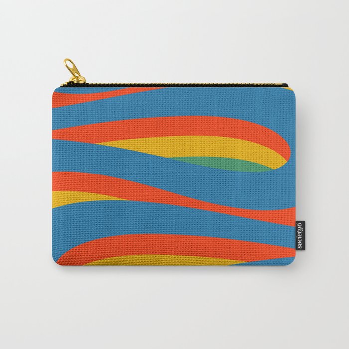 Pop Swirl Wavy Abstract Line Pattern Colorful Bright Blue Red Yellow Green Carry All Pouch Gallery Image 1