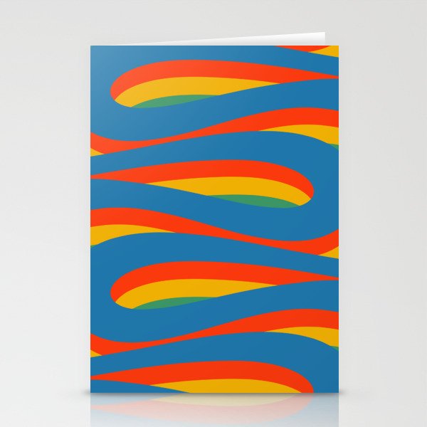 Pop Swirl Wavy Abstract Line Pattern Colorful Bright Blue Red Yellow Green Stationery Card Gallery Image 2