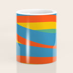 Pop Swirl Wavy Abstract Line Pattern Colorful Bright Blue Red Yellow Green Coffee Mug Gallery Image 4