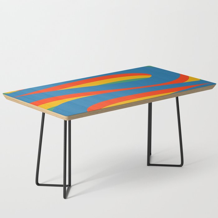 Pop Swirl Wavy Abstract Line Pattern Colorful Bright Blue Red Yellow Green Coffee Table Gallery Image 1