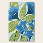 Blue Flowers and Green Leaves Cutting Board Gallery Image 1