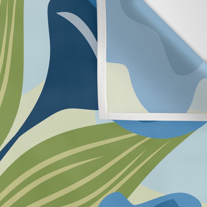 Blue Flowers and Green Leaves Wall Tapestry Gallery Image 3
