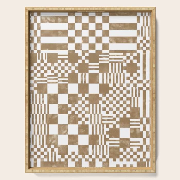 Warm Vintage Checks Serving Tray Gallery Image 1