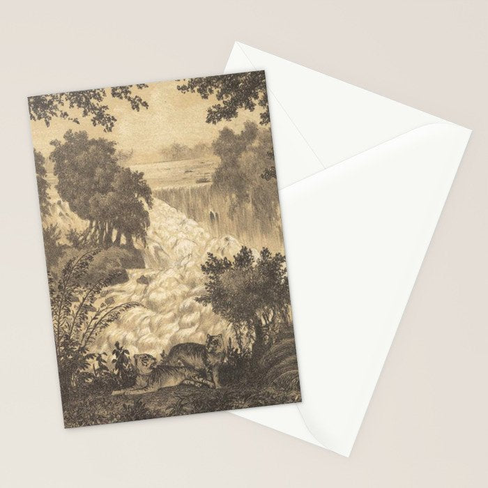 Voyage exploration en Indo-Chine-1873-Antique Landscape Tropical Jungle Tiger Stationery Card Gallery Image 2