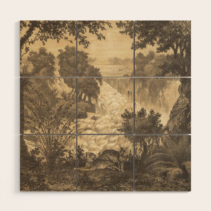 Voyage exploration en Indo-Chine-1873-Antique Landscape Tropical Jungle Tiger Wood Wall Art Gallery Image 1