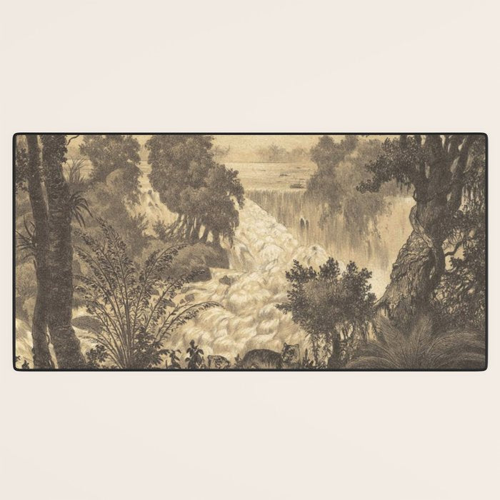 Voyage exploration en Indo-Chine-1873-Antique Landscape Tropical Jungle Tiger Desk Mat Gallery Image 3