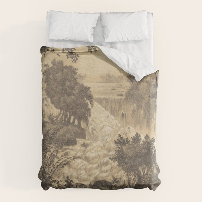 Voyage exploration en Indo-Chine-1873-Antique Landscape Tropical Jungle Tiger Duvet Cover Gallery Image 6