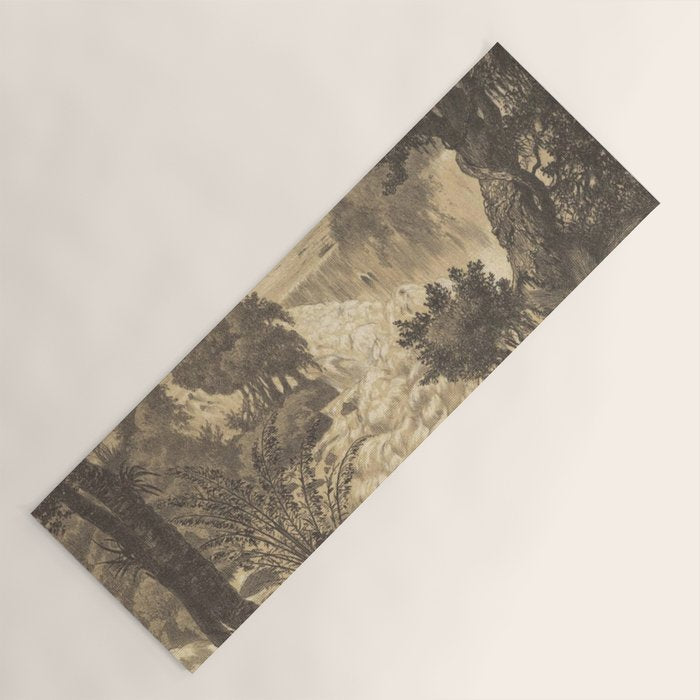 Voyage exploration en Indo-Chine-1873-Antique Landscape Tropical Jungle Tiger Yoga Mat Gallery Image 1