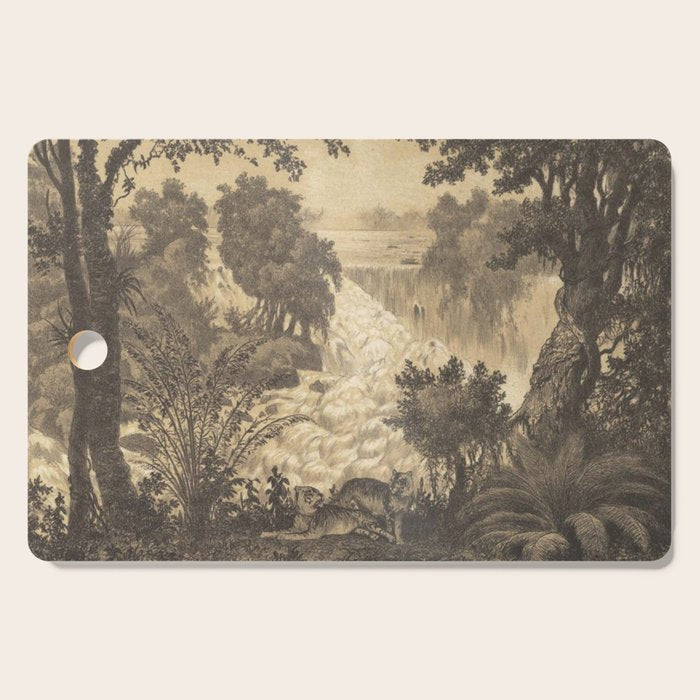 Voyage exploration en Indo-Chine-1873-Antique Landscape Tropical Jungle Tiger Cutting Board Gallery Image 1