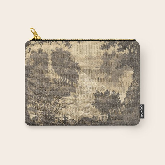 Voyage exploration en Indo-Chine-1873-Antique Landscape Tropical Jungle Tiger Carry All Pouch Gallery Image 1