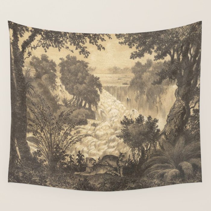 Voyage exploration en Indo-Chine-1873-Antique Landscape Tropical Jungle Tiger Wall Tapestry Gallery Image 4