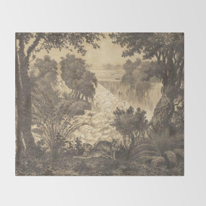 Voyage exploration en Indo-Chine-1873-Antique Landscape Tropical Jungle Tiger Throw Blanket Gallery Image 2