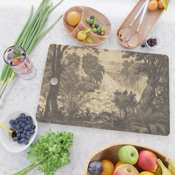 Voyage exploration en Indo-Chine-1873-Antique Landscape Tropical Jungle Tiger Cutting Board Gallery Image 2