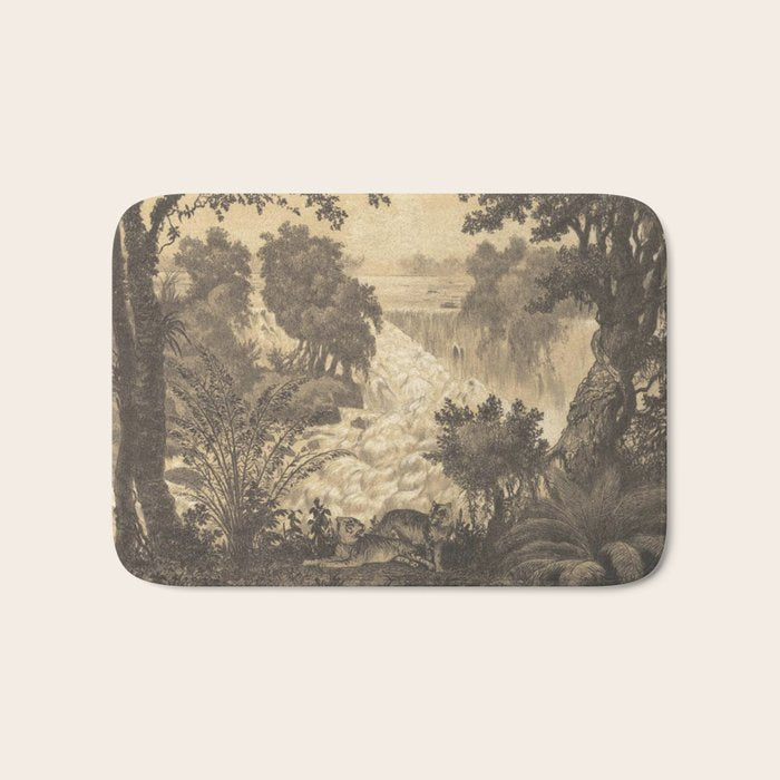 Voyage exploration en Indo-Chine-1873-Antique Landscape Tropical Jungle Tiger Bath Mat Gallery Image 1