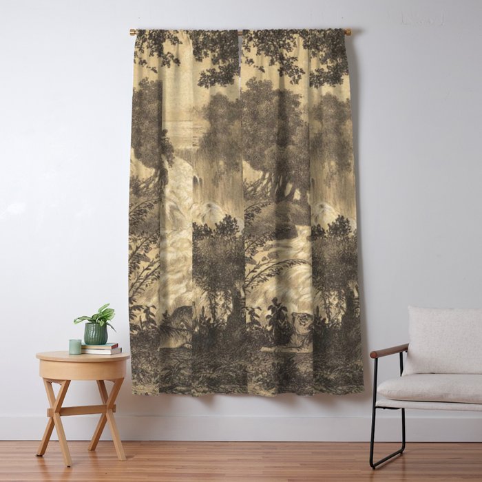 Voyage exploration en Indo-Chine-1873-Antique Landscape Tropical Jungle Tiger Window Curtain Gallery Image 1