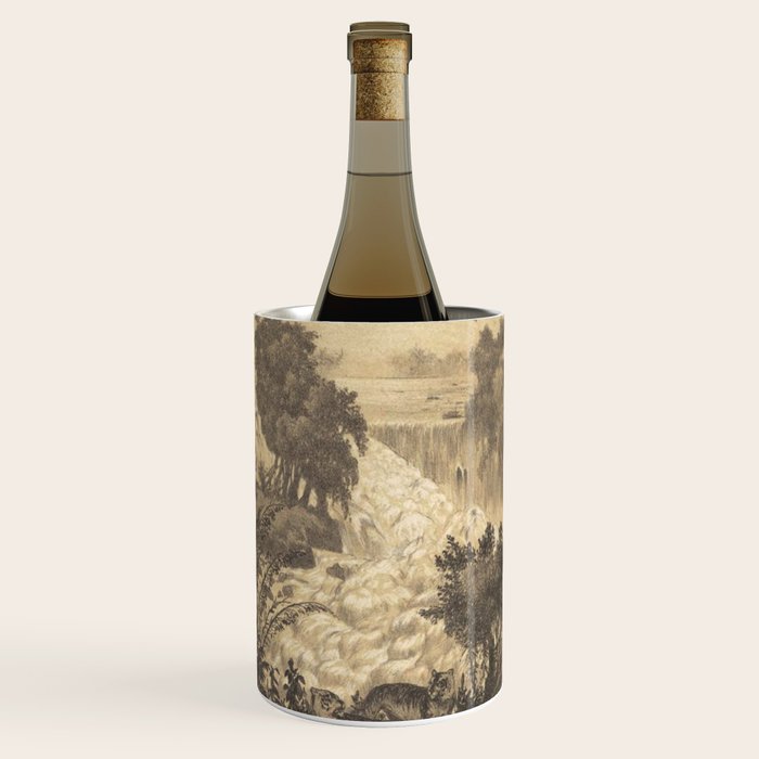 Voyage exploration en Indo-Chine-1873-Antique Landscape Tropical Jungle Tiger Wine Chiller Gallery Image 1