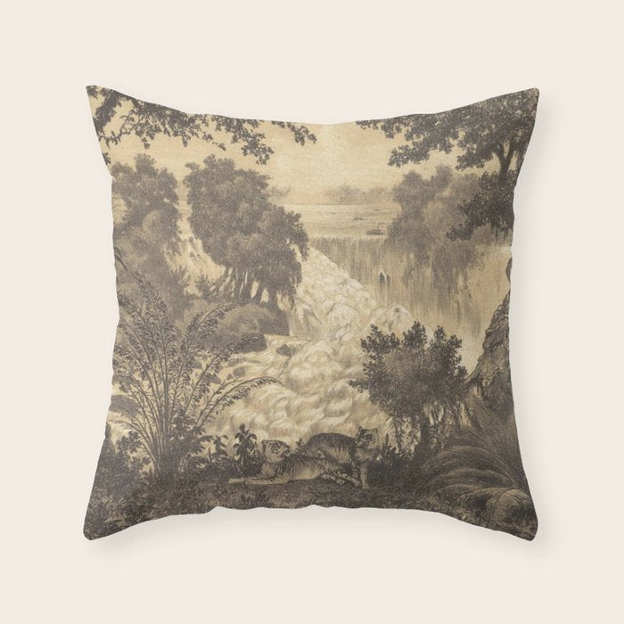 Voyage exploration en Indo-Chine-1873-Antique Landscape Tropical Jungle Tiger Throw Pillow Gallery Image 6