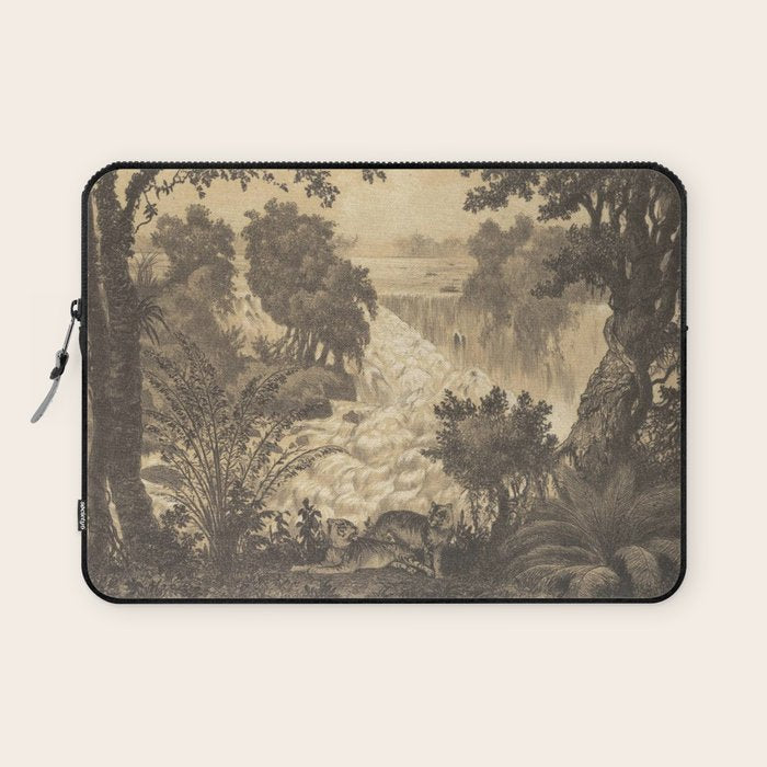 Voyage exploration en Indo-Chine-1873-Antique Landscape Tropical Jungle Tiger Laptop Sleeve Gallery Image 1