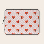 Retro cartoon love heart checkered pattern Laptop Sleeve Gallery Image 1