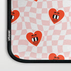 Retro cartoon love heart checkered pattern Laptop Sleeve Gallery Image 3