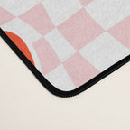 Retro cartoon love heart checkered pattern Desk Mat Gallery Image 4