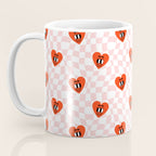 Retro cartoon love heart checkered pattern Coffee Mug Gallery Image 3