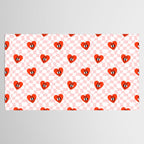 Retro cartoon love heart checkered pattern Tablecloth Gallery Image 2