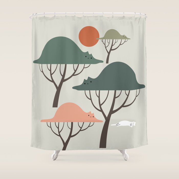 Cat Landscape 128 Shower Curtain Gallery Image 1