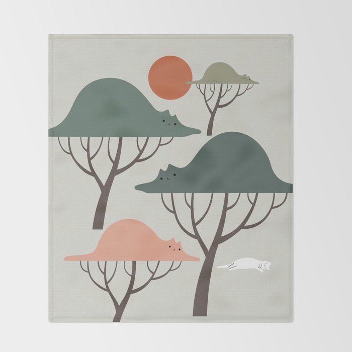 Cat Landscape 128 Throw Blanket Gallery Image 2