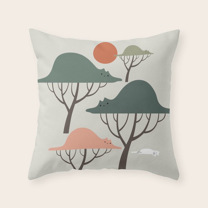 Cat Landscape 128 Throw Pillow Gallery Image 6
