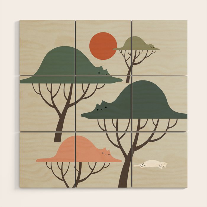 Cat Landscape 128 Wood Wall Art Gallery Image 1