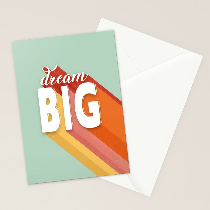 DREAM BIG - positive typography Stationery Card Gallery Image 2