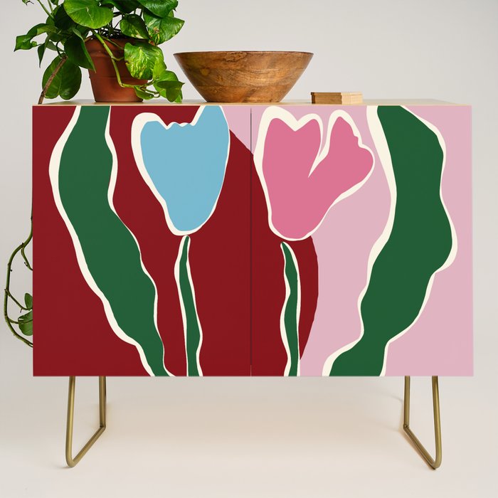 Retro minimal flower IV Credenza Gallery Image 1