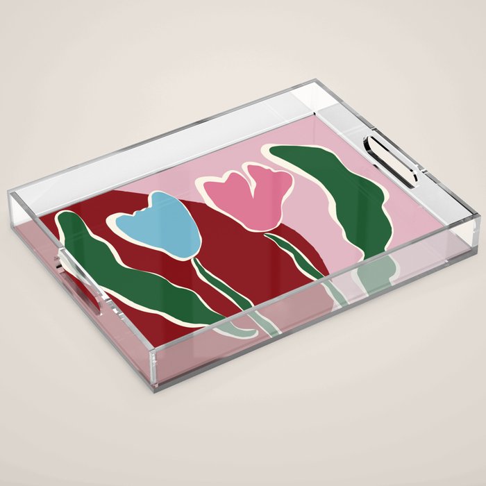 Retro minimal flower IV Acrylic Tray Gallery Image 1