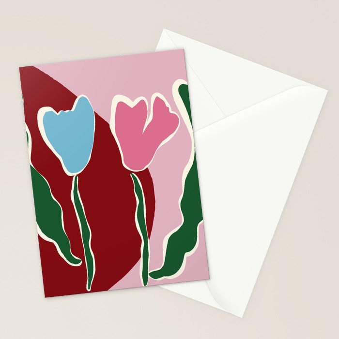 Retro minimal flower IV Stationery Card Gallery Image 2