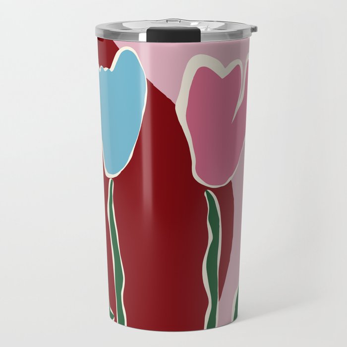 Retro minimal flower IV Travel Mug Gallery Image 1
