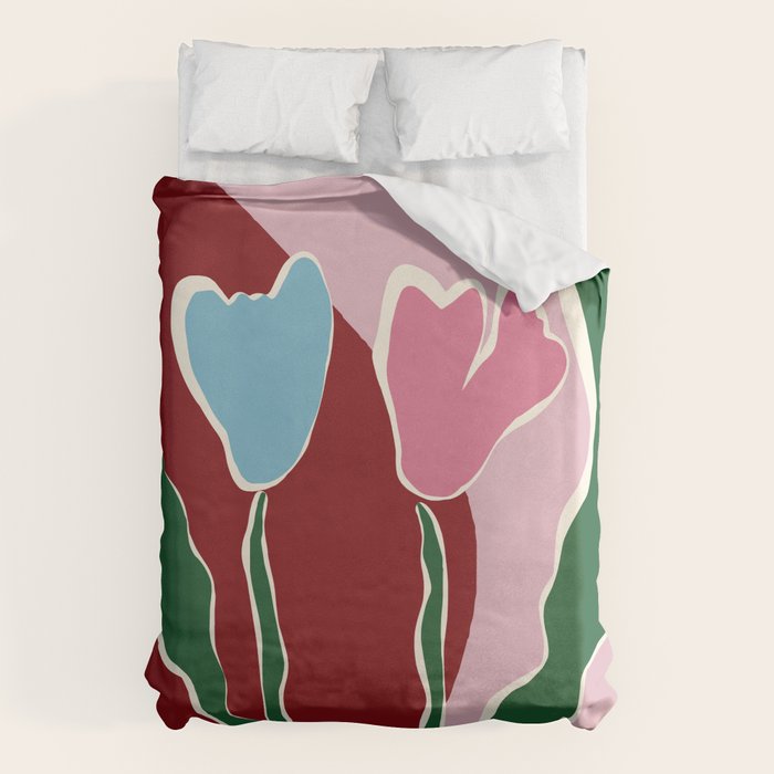 Retro minimal flower IV Duvet Cover Gallery Image 1