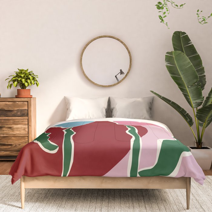 Retro minimal flower IV Comforter Gallery Image 3