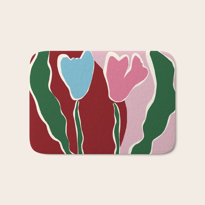 Retro minimal flower IV Bath Mat Gallery Image 1