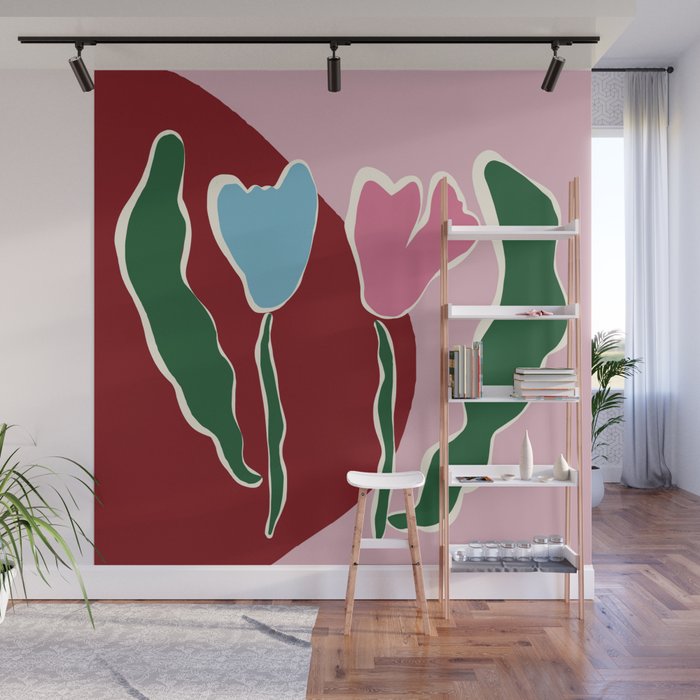 Retro minimal flower IV Wall Mural Gallery Image 1