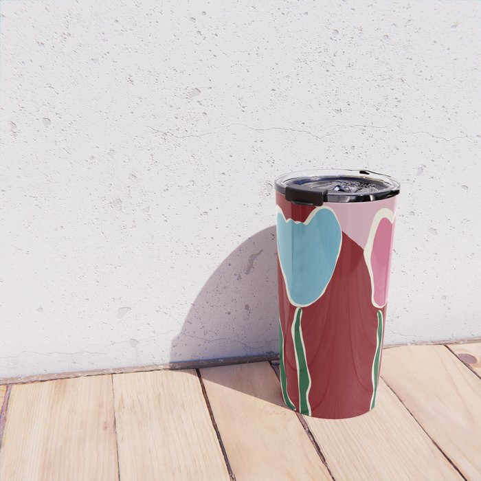 Retro minimal flower IV Travel Mug Gallery Image 4