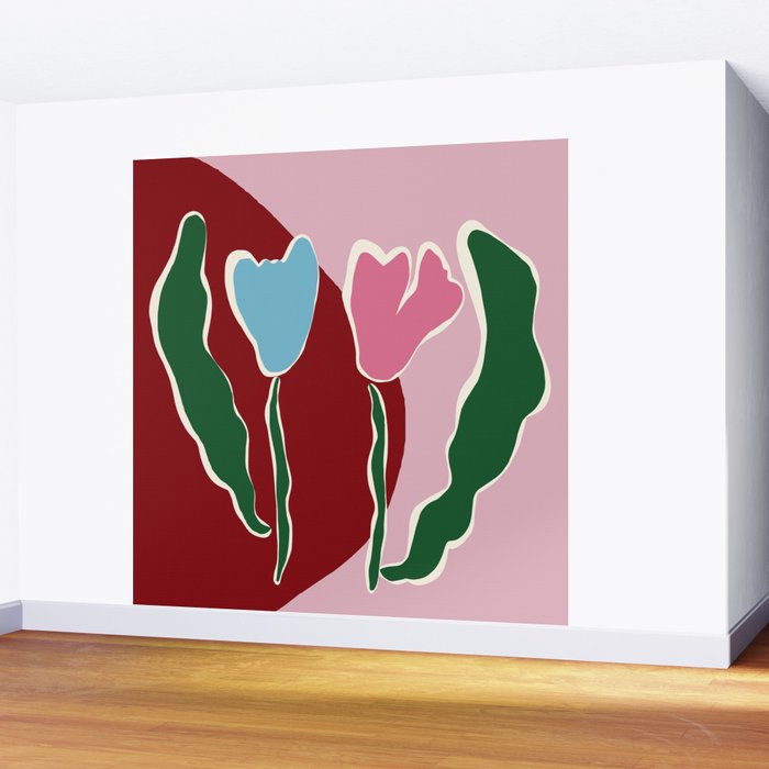 Retro minimal flower IV Wall Mural Gallery Image 2