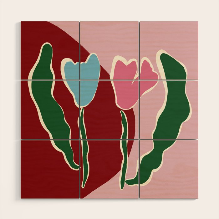 Retro minimal flower IV Wood Wall Art Gallery Image 1