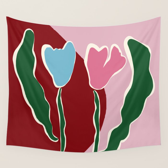 Retro minimal flower IV Wall Tapestry Gallery Image 4