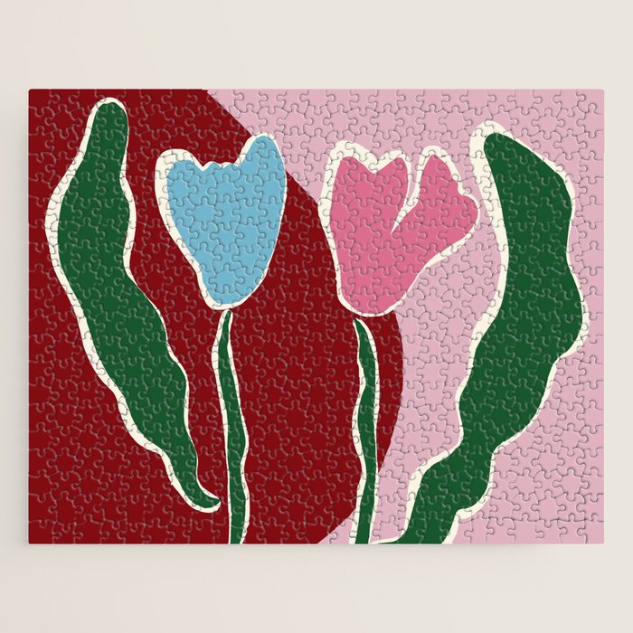 Retro minimal flower IV Jigsaw Puzzle Gallery Image 1