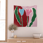Retro minimal flower IV Wall Tapestry Gallery Image 2