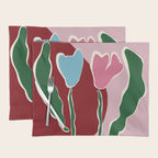 Retro minimal flower IV Placemat Gallery Image 1