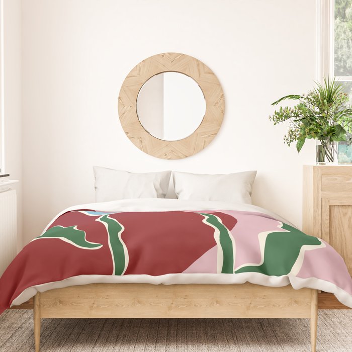 Retro minimal flower IV Duvet Cover Gallery Image 3