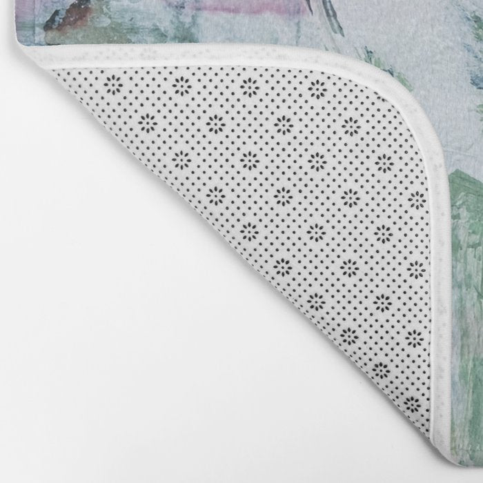 Green Abstract Circle  Modern Organic Textured Art Bath Mat Gallery Image 2